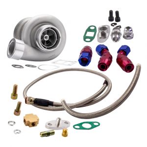 Turbocompresseur GT45 T4 V-BAND 78Trim 600 + HP Boost + Ligne de retour dalimentation en huile / vidange dhuile