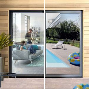 Image de Film 2 en 1 anti chaleur et anti vis-&agrave;-vis pour pose ext&eacute;rieure - alu clair