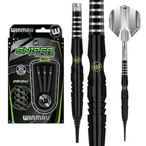 Winmau Sniper Black 90% Soft Tip - Fléchettes pointe Plastique