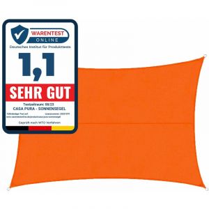 Casa Pura - Voile d'Ombrage Hydrofuge, Résistant aux Intempéries, Orange 3 x 5 m