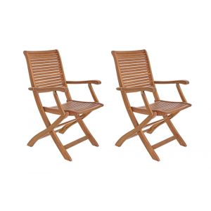 Hellin Fauteuils de jardin pliants en acacia (lot de 2) - cancale