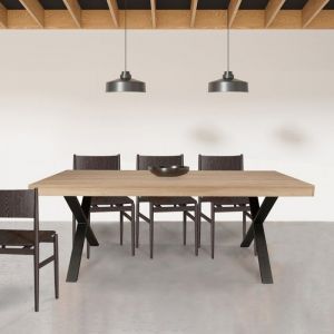 Table à manger CADIX, 8 personnes, 180 x 90 cm / Décor Chêne blanchi/ 180x90x77