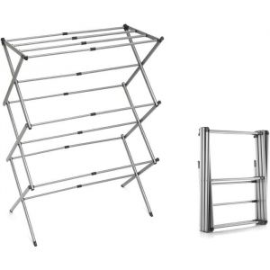 S&eacute;choir &agrave; Linge d'int&eacute;rieur Pliable - Etendoir &agrave; Linge Pliable et Extensible M&eacute;tallique - 3 Hauteurs - 11 Barres - R&eacute;sistant &agrave; l'eau