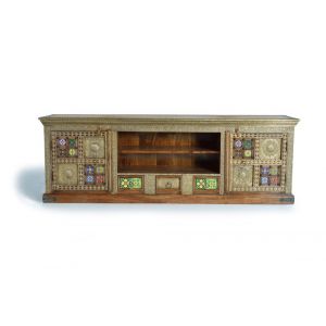 Meuble tv en bois d'acacia