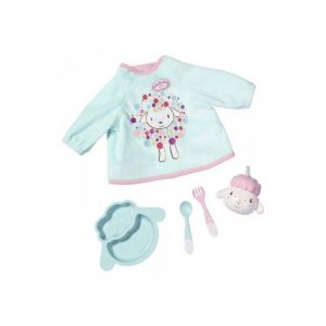 Coffret repas poupon 43 cm pour baby annabell - inclut couverts gobelet assiette bavoir - accessoires de jeu poupee - fille