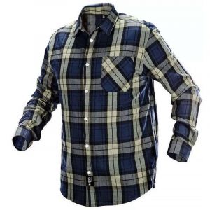 Chemise à carreau homme NEO TOOLS 81-541 bleue olive noire