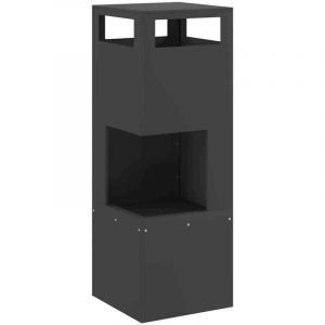 VidaXL Braise Noir 35 x 35 x 100 cm Acier laminé à froid