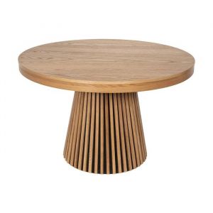 Table &agrave; manger extensible 4 &agrave; 6 personnes placage ch&ecirc;ne - Naturel clair - CARMIZA