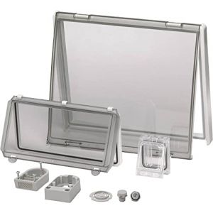 Fibox Fenêtre vitrée couvercle transparent, avec charnière 3730775 Polycarbonate transparent(e) (l x l) 248 mm x 128 mm D09083
