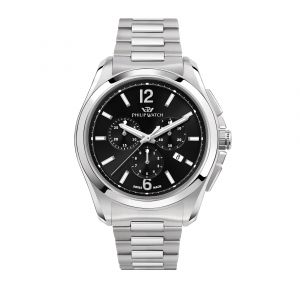 Philip Watch Montre pour homme en AcierAcier en forme de rond de forme Rond, couleur : NOIR, fonctionnalit&eacute;s : 10 ATM - 0.169 g - R8273618003
