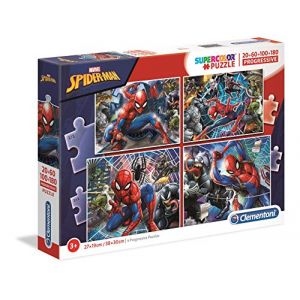 Clementoni Spiderman - 4 Puzzles Evolutifs (20/60/100/180 Pièces)