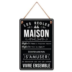 United Labels Plaque à suspendre relief - Règles de la Maison 30 cm