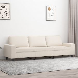 VidaXL Canapé à 3 places Beige 210 cm Tissu microfibre348998