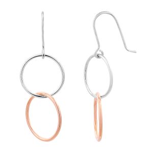 Cleor Boucles d'oreilles en Or 375/1000 Bicolore