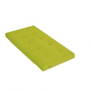 Image de Terre de Nuit Matelas futon vert pistache coeur en latex 90x190 - Vert