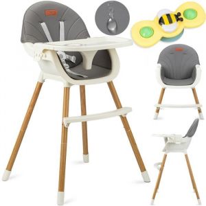 Image de Chaise haute MoMi FLOVI 2en1 pour bébés et enfants de 6 à 36 mois (poids corporel max. 15 kg), harnais de sécurité 5 points, en tant que chaise pour enfants jusqu'à 20 kg