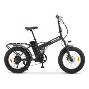 Nilox Vélo électrique pliant 250 W, autonomie de 70 km, écran LCD 20 pouces, 6 vitesses, acier noir