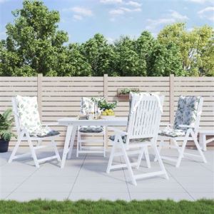 VidaXL Lot de 4 Coussins de Chaise &agrave; Dossier Haut, Galette de Si&egrave;ge Imperm&eacute;able, Coussin d'Ext&eacute;rieur Anti-Glissement Jardin Terrasse, Mod&egrave;le de Feuille