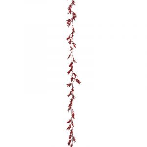 Atmosphera Cr&eacute;ateur d'int&eacute;rieur - Guirlande de No&euml;l D&eacute;co Feuilles 180cm Rouge