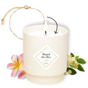 MY JOLIE CANDLE - Bougie bijoux monoi des iles bracelet billes beiges Bougies 1 pieces unisex