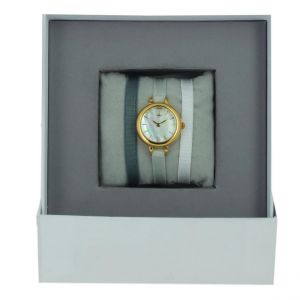 Image de Montre femme Les Interchangeables Coffret Montre Ruban Satin Strech A56803 - Bracelet Tissu Bleu