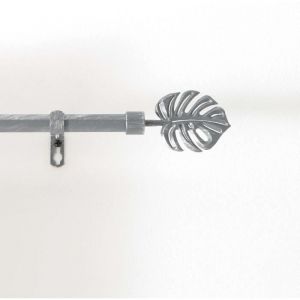 Douceur d'intérieur - Kit de tringle à rideaux extensible Feuille - L120 /L210 cm - Patine Gris - Douceur d'intérieur
