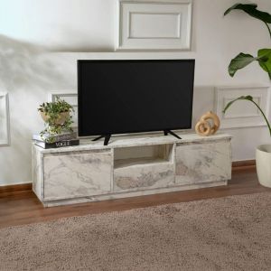 Pier Import - Meuble tv avec rangement - effet marbre marfa