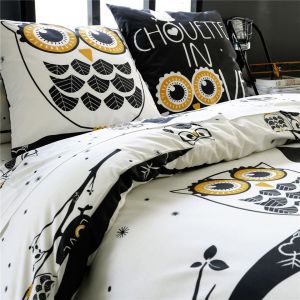 Drap plat CHOUETTE IN LOVE gris