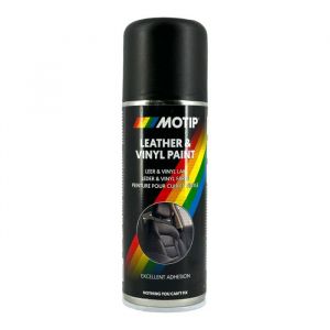 Motip Bombe de peinture - Pour cuir, vinyles et simili cuir - Noir - Leather Paint - 200ml