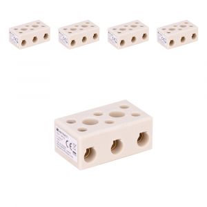 Zenitech Lot de 5 bornes st&eacute;atite tripolaires 6 &agrave; 16mm&sup2;