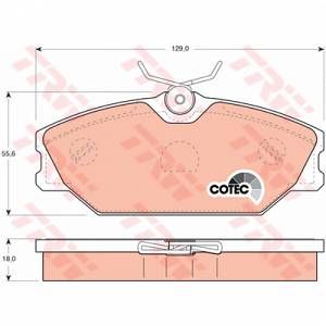 Trw Jeu de 4 plaquettes de frein &agrave; disque GDB1405 d'origine