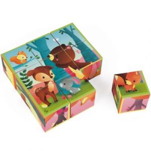 Janod Set de 9 cubes Forêt