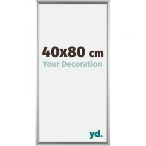 Yd. - Your Decoration - 40x80 cm - Cadres Photos en Plastique Avec Verre acrylique - Anti-Reflet - Excellente Qualité - Argent - Cadre Decoration