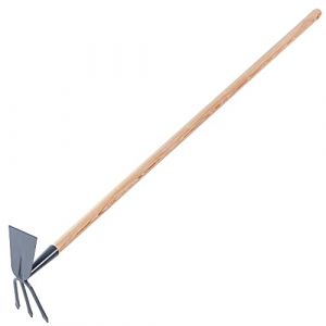 Kadax - Houe de jardin avec fourchette, manche 125 cm