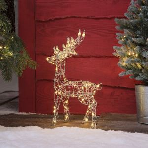 Lights4Fun Renne Lumineux de 50 cm &agrave; Perles et Micro-LED