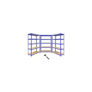 3 rayonnages en acier sans boulons t-rax bleus 120cm x 45cm x 180cm