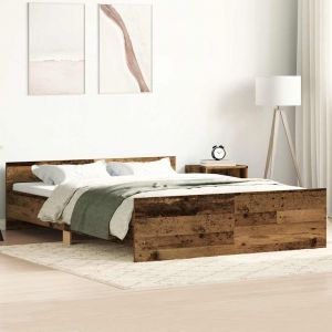 VidaXL Cadre De Lit Sans Matelas Vieux Bois 140x200 Cm Bois Ing&eacute;nierie
