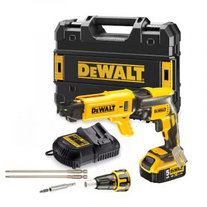 Dewalt Visseuse à placo 18V DCF620P1K-QW Brushless avec coffret, une batterie 5,0 Ah et un chargeur pour vis à bande