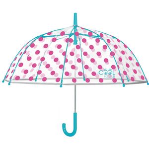 Image de Perletti Parapluie cloche enfant transparent turquoise bande réfléchissante