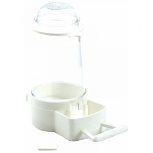 Beeztees Mangeoire/Abreuvoir avec Perchoir pour Oiseau Blanc 7,5 x 16 cm