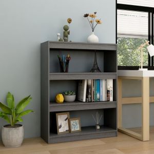 VidaXL Bibliothèque/Séparateur de pièce Gris 100x30x103 cm Pin massif