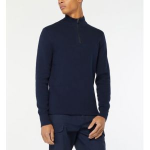 Image de DOCKERS Pull en maille droit col camionneur coton recyclé Bleu - Couleur Bleu - Taille M