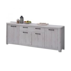 Buffet 4 portes 1 tiroirs Olivos - Gris clair - Gris clair
