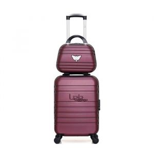 LPB - Valise Cabine 4 roues simples & Vanity Aurelia-H 30/55 cm prune
