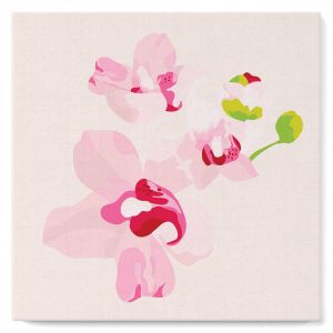 Mini peinture au numéro : Fleurs d'Orchidée - toile tendue sur chassis