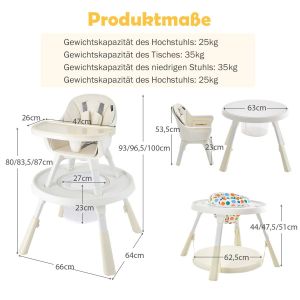 Chaise haute 6 en 1 Coast réglable en hauteur Beige Hochstuhl & Essenstuhl & Children's Seat Group