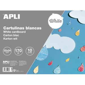 APLI Bloc papier carton - Blanc - 24 x 32 cm - 10 pcs