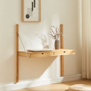 Tagère murale Tingvoll bambou 85 x 85 x 36 cm naturel [en.casa]