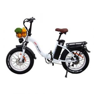 V&eacute;lo &Eacute;lectrique DrveTion CT20 - Moteur 750W Batterie 48V15AH Roues de 20 Pouces Freins &agrave; Huile - Blanc Perle