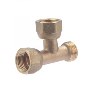 Image de Comptoir de picardie Sans marque T&eacute; double m/f &agrave; visser laiton F 12 x 17 pour tube en cuivre